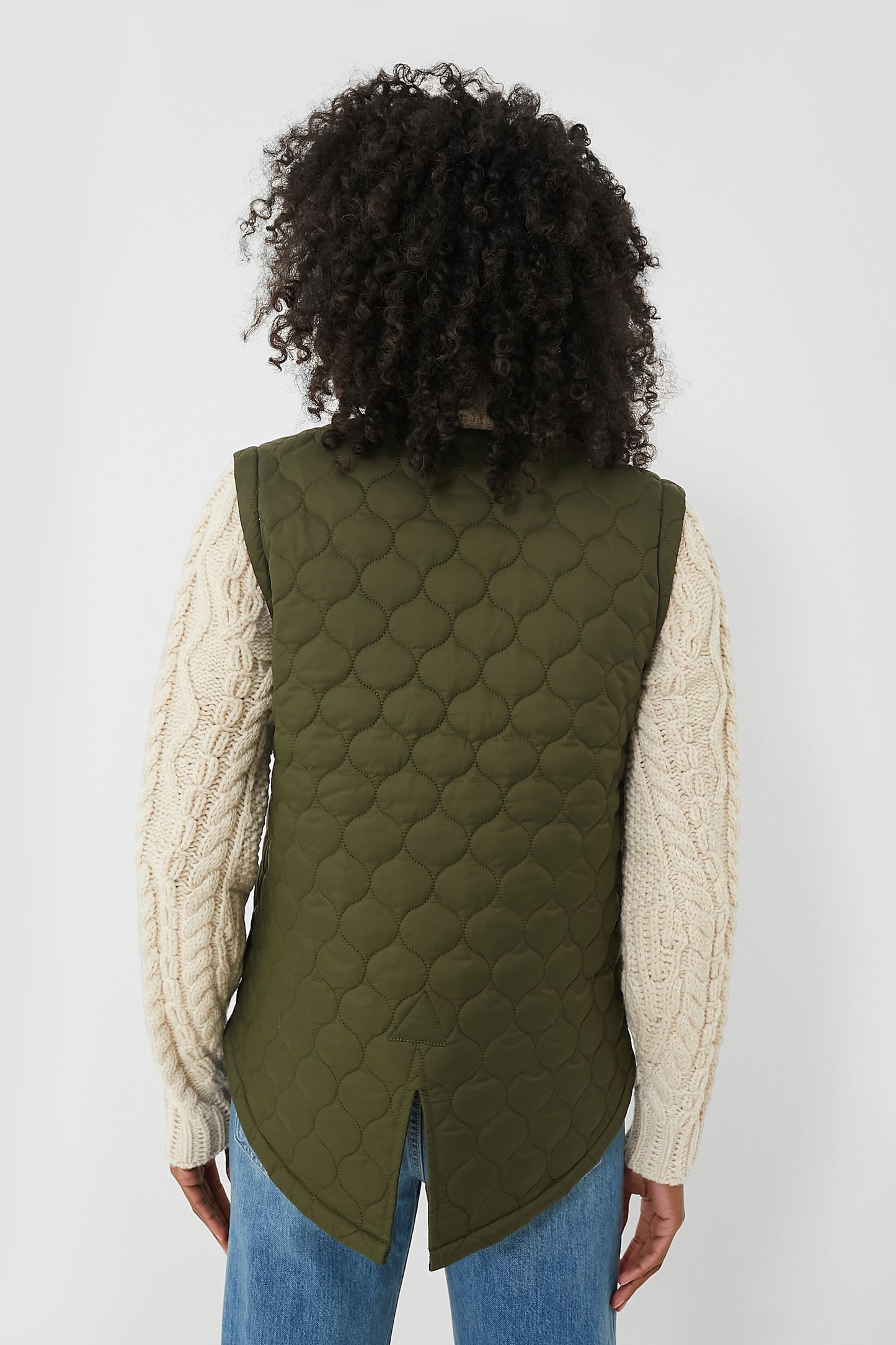 Army and Oatmeal Patra Mixed Media Jacket