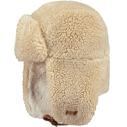 Barts Womens Lucerne Faux Fur Leather Strap Beanie Bomber Hat