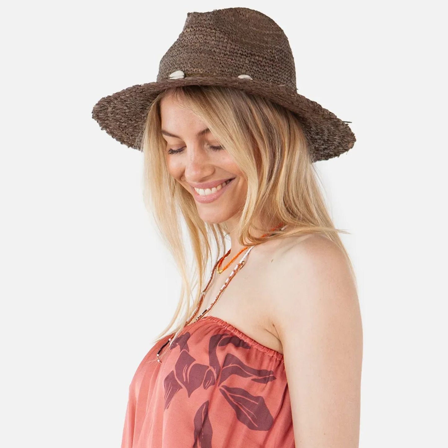 Barts Womens Alora Fedora Straw Hat - Coffee - M