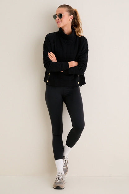 Black Quilted Wright Funnel Neck