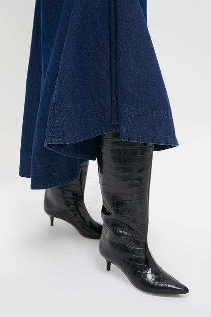Black Maryana Up Mid Boots