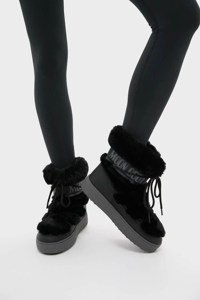 Black LTrack Faux Fur Boots