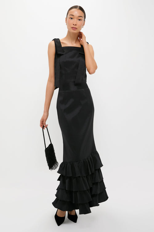 Black Taffeta Greer Top