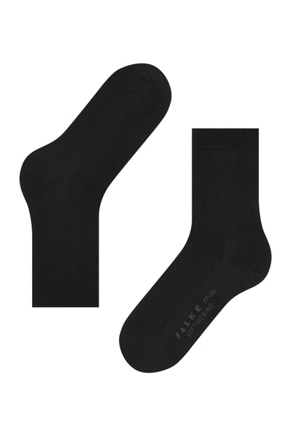 Black Merino Cotton Blend Socks