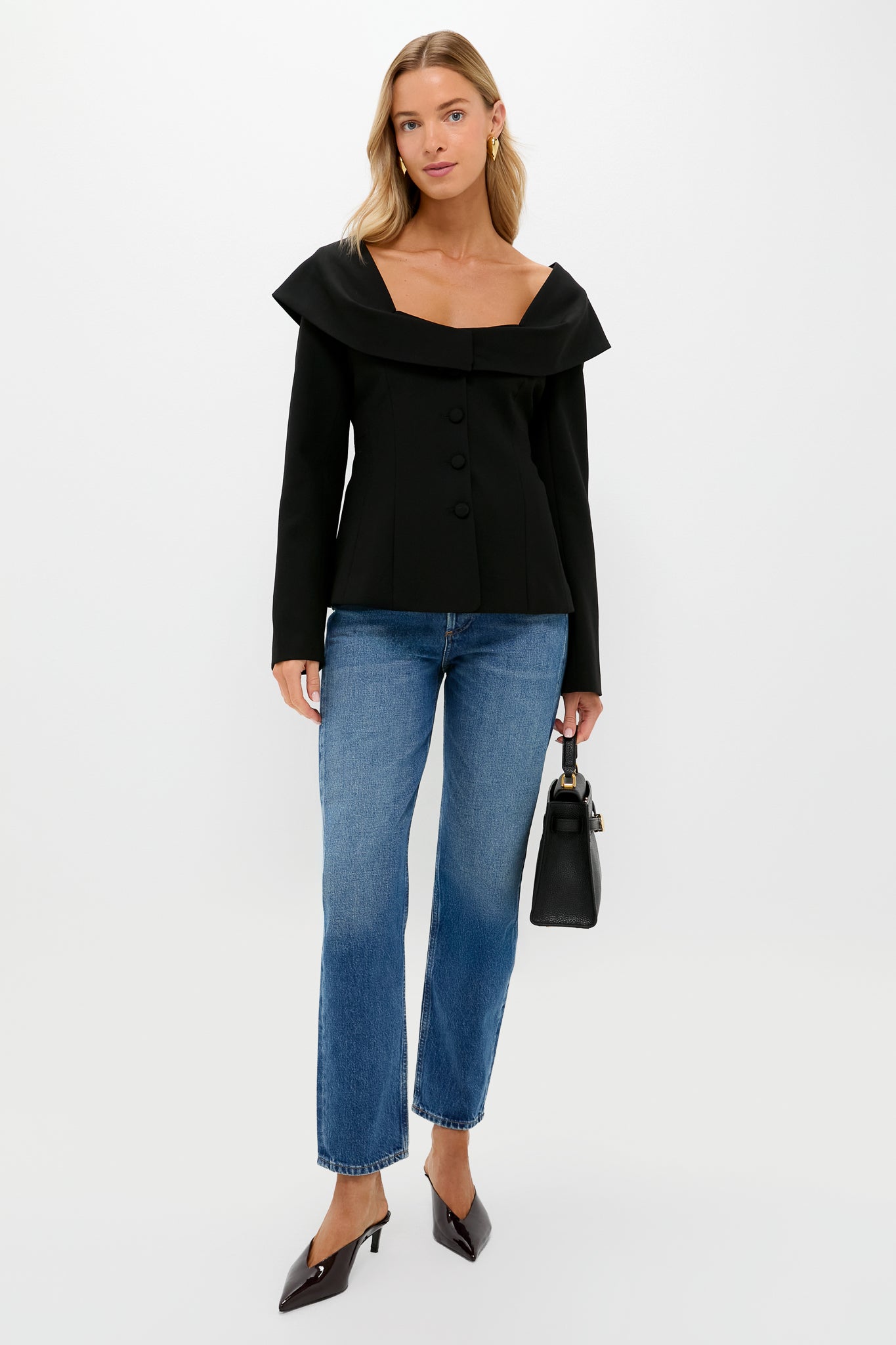 Black Monroe Top