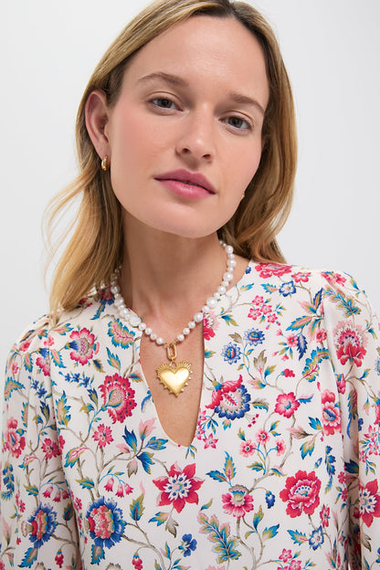 Baroque Pearl Necklace with Heart of Gold Charm