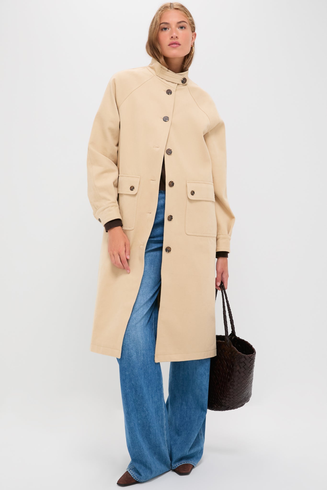 Beige and Navy Oakley Coat
