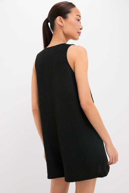 Black Textured Myla Romper