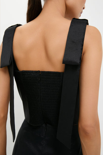 Black Taffeta Greer Top
