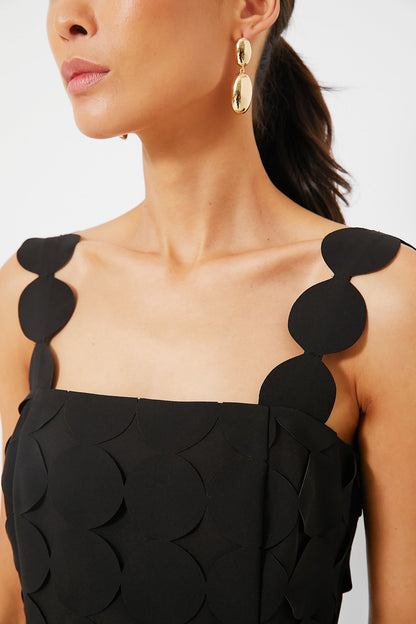 Black Multi Circle Mercedes Midi Dress