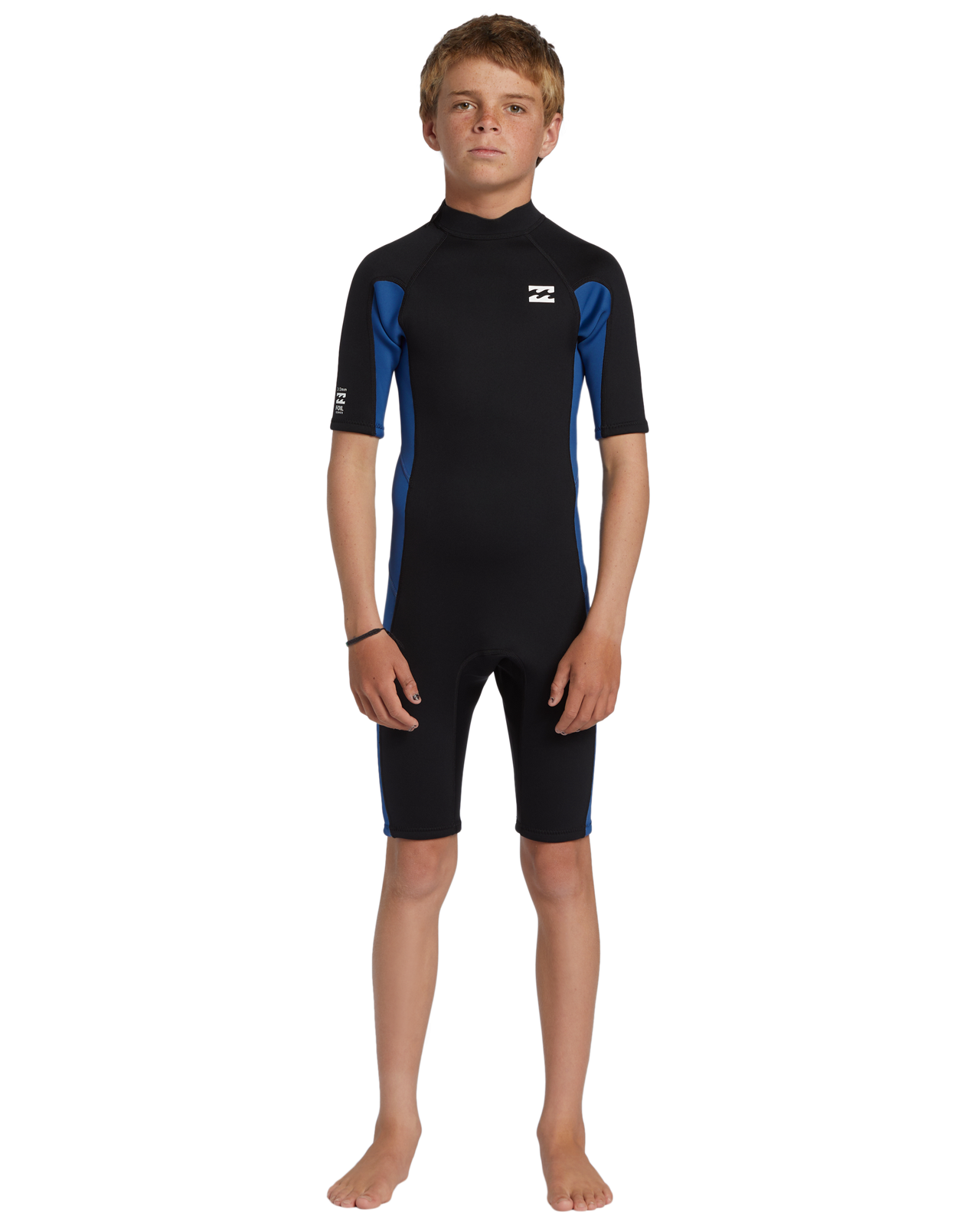 Billabong Kids 2mm Foil Back Zip Short Sleeve Shortie Springsuit Wetsuit