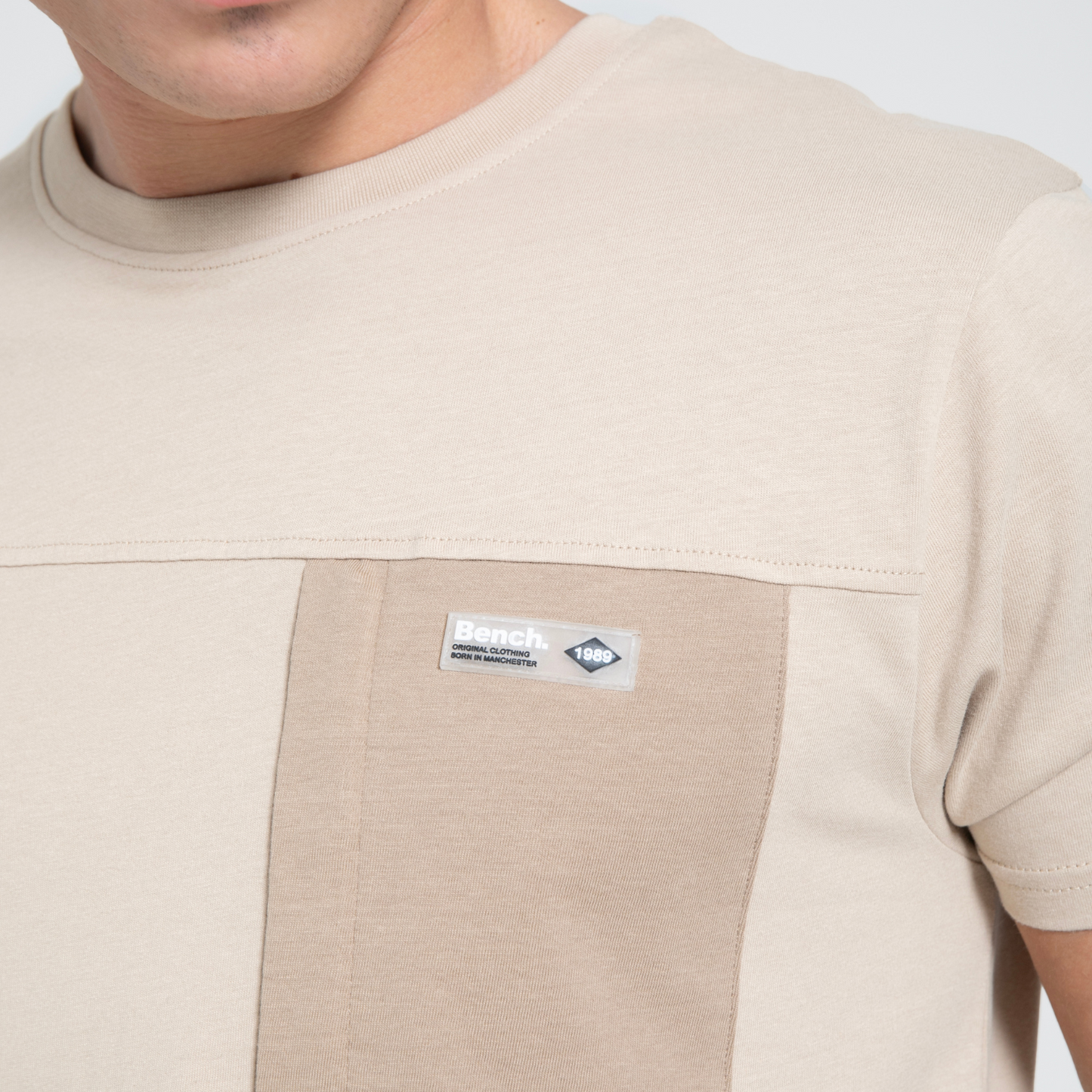 Bench Mens Algoda Crew Neck Short Sleeve Pocket T Shirt