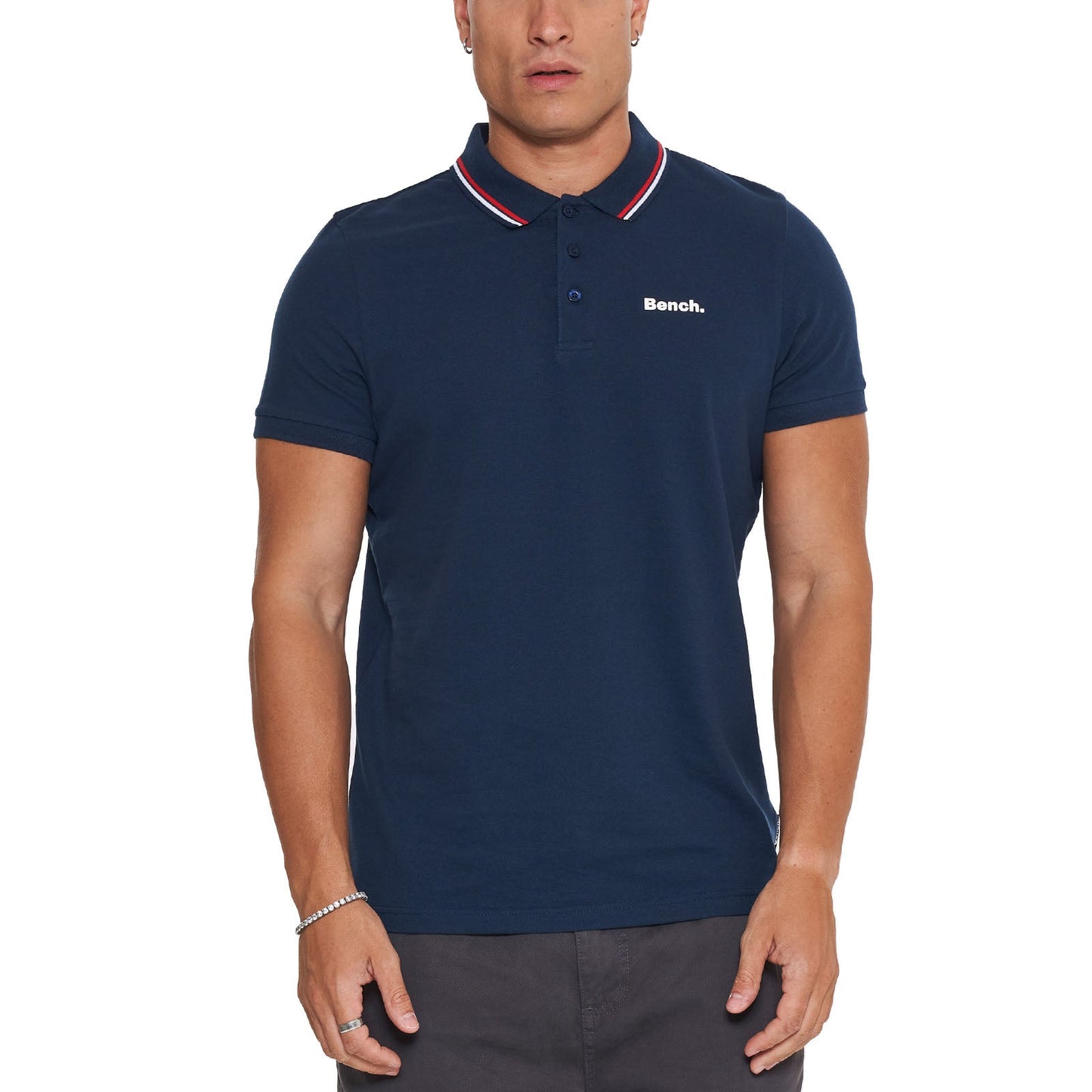 Bench Mens Gruff Twin Tipped Short Sleeve Cotton Polo Shirt