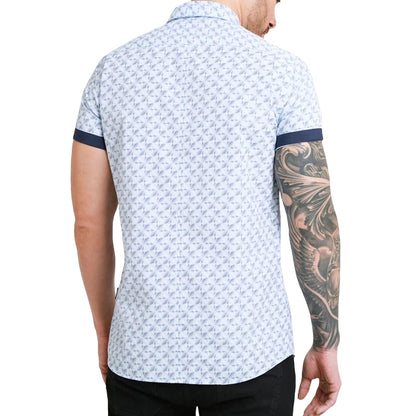 Bewley Ritch Mens Cinco Big Tall Geo Print Shirt - Sky