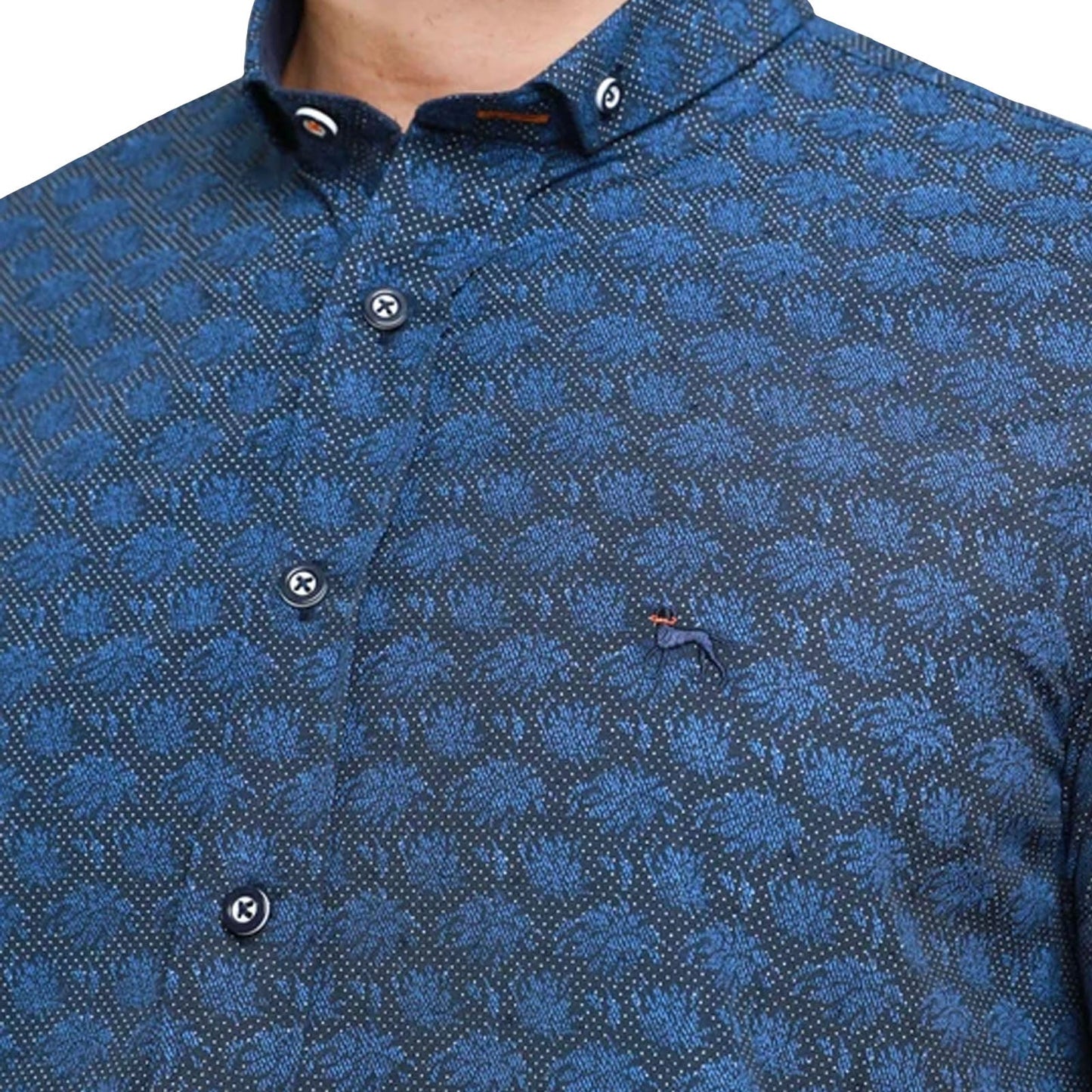 Bewley Ritch Mens Regent Big Tall Print Shirt - Blue