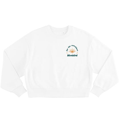 Bleubird Womens Outsider Cropped Crew Neck Sweatshirt