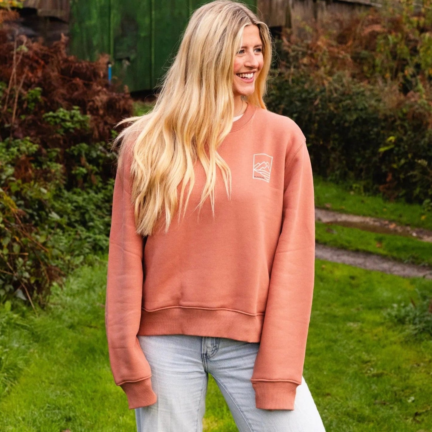 Bleubird Womens Shoreline Cropped Crew Sweatshirt