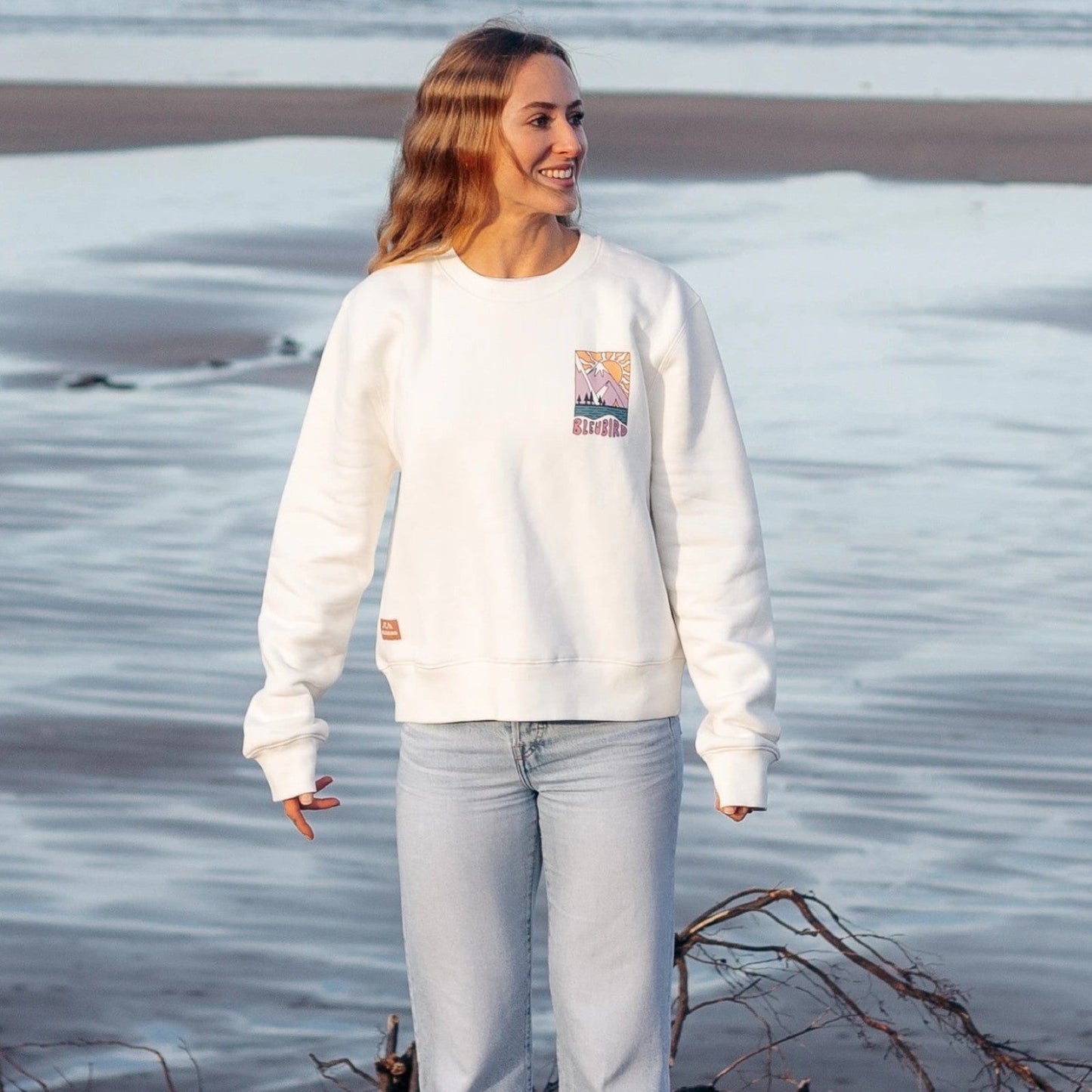Bleubird Womens Solace Cropped Crew Sweatshirt