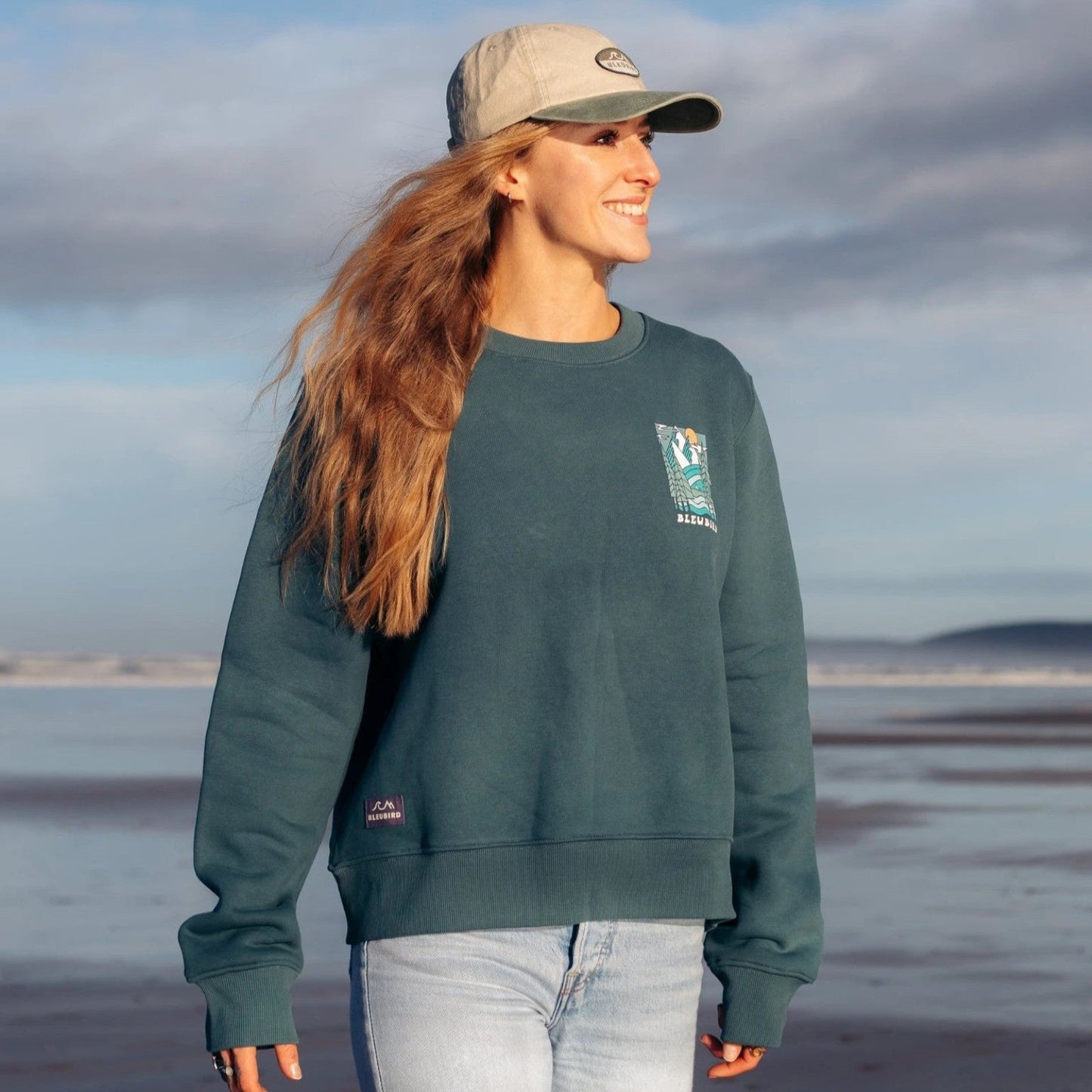 Bleubird Womens Trailhead Cropped Crew Sweatshirt