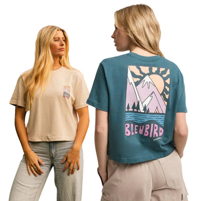 Bleubird Womens Solace Cropped Short Sleeve T-Shirt