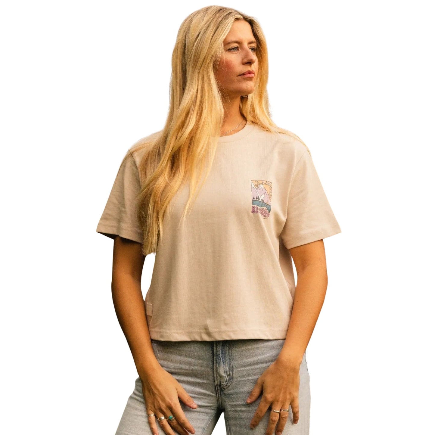 Bleubird Womens Solace Cropped Short Sleeve T-Shirt