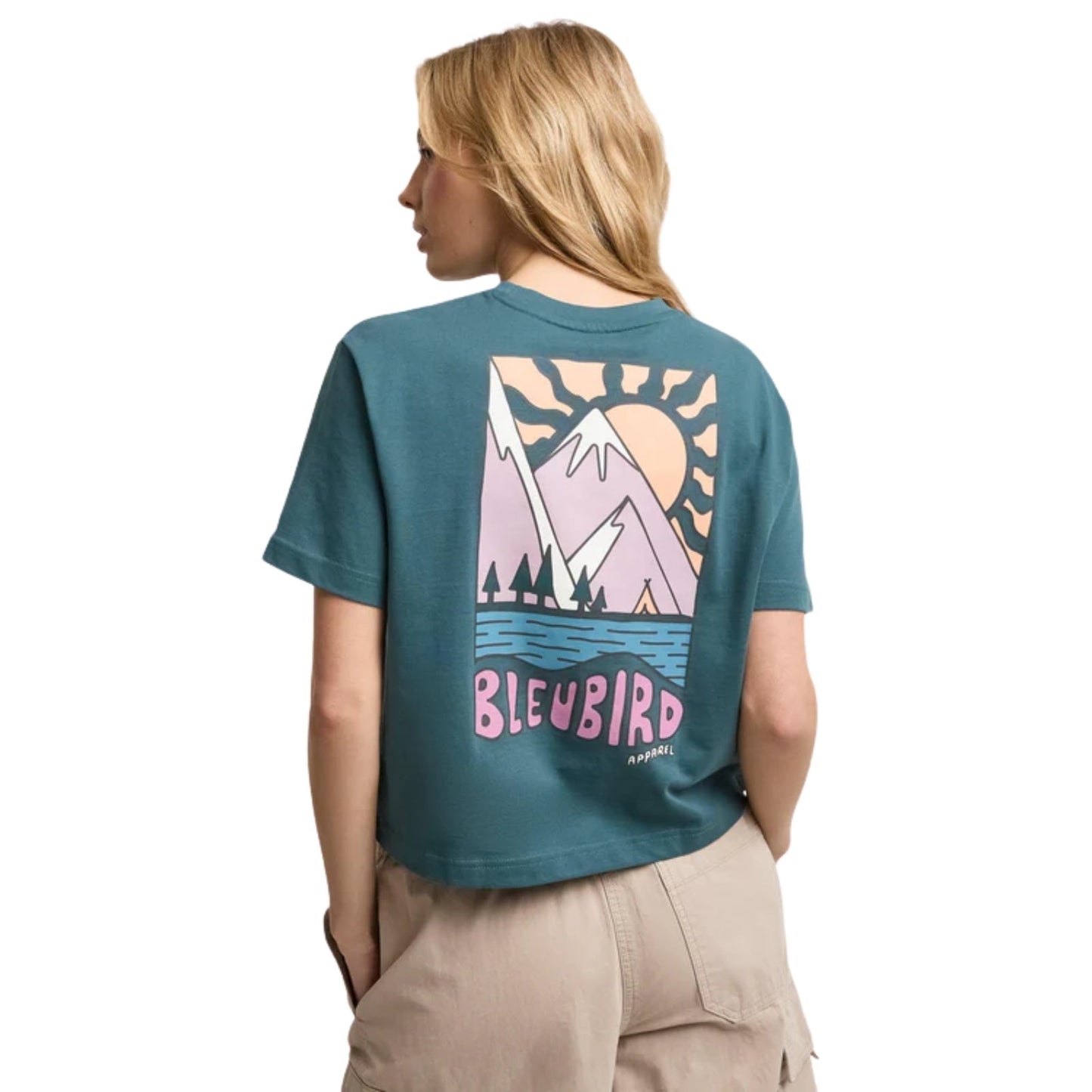 Bleubird Womens Solace Cropped Short Sleeve T-Shirt
