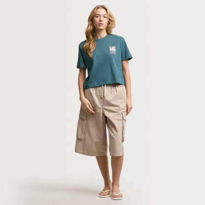 Bleubird Womens Solace Cropped Short Sleeve T-Shirt