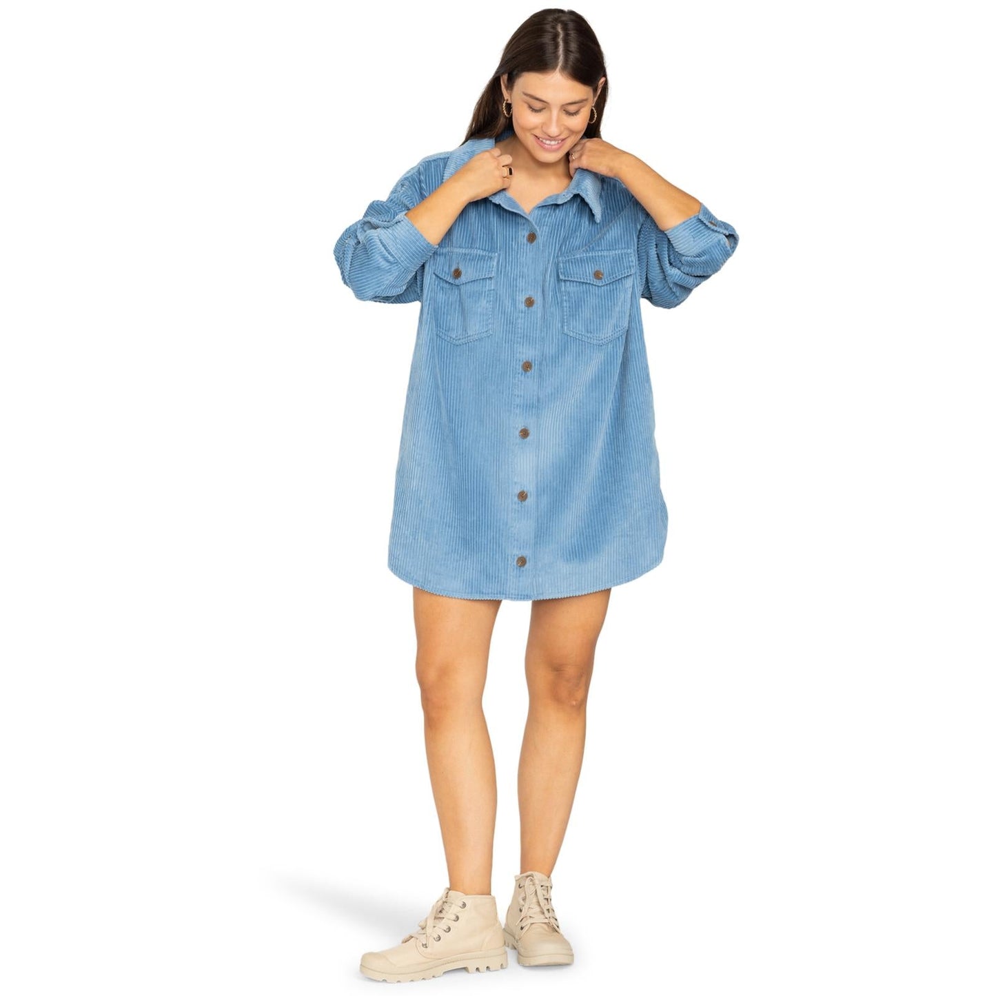 Billabong Womens Winter Ocean Corduroy Shirt Dress