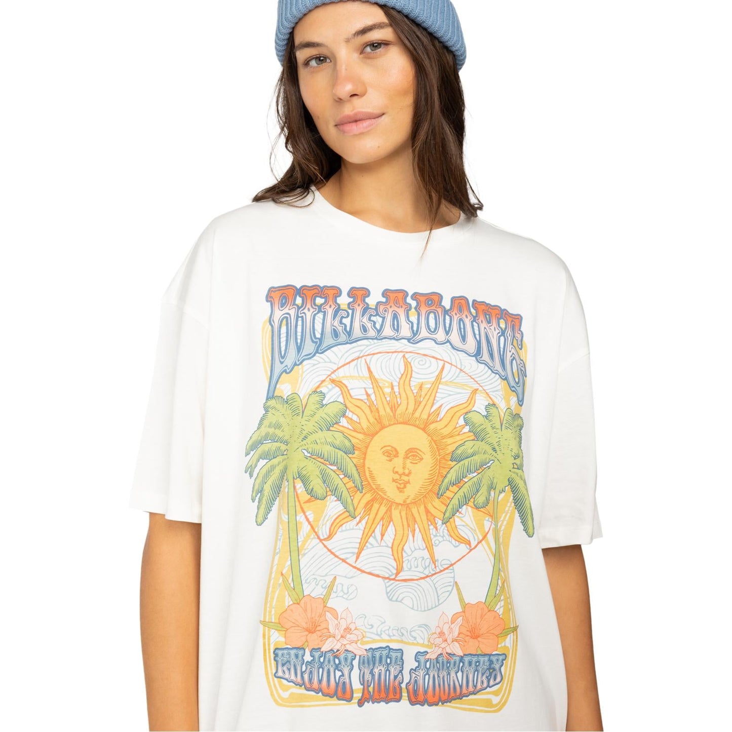 Billabong Womens Enjoy The Journey Vintage Loose Fit Cotton T-Shirt