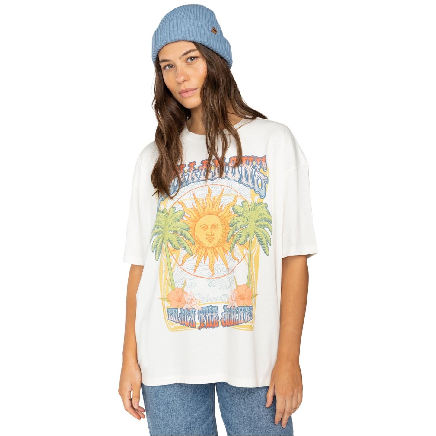 Billabong Womens Enjoy The Journey Vintage Loose Fit Cotton T-Shirt