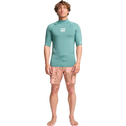 Billabong Mens Waves All Day Short Sleeve Swim Swimming Rash Vest