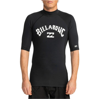 Billabong Mens Logo Surf Short Sleeve Rash Vest
