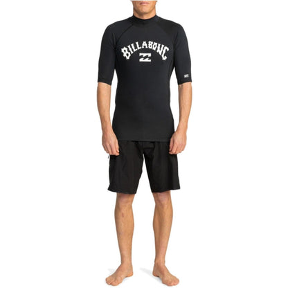 Billabong Mens Logo Surf Short Sleeve Rash Vest