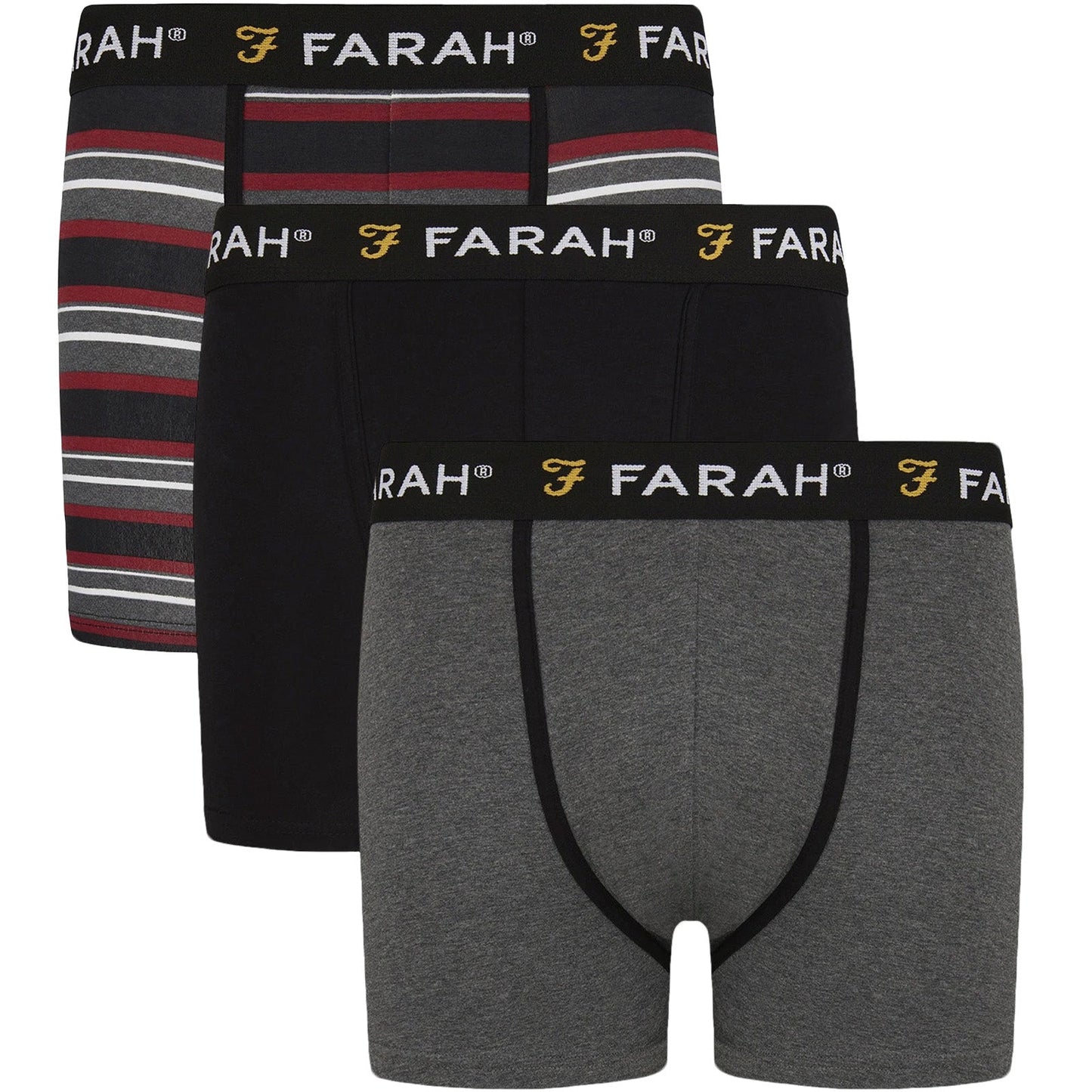 3 Pack Farah Mens Hagon Boxer Shorts - Assorted