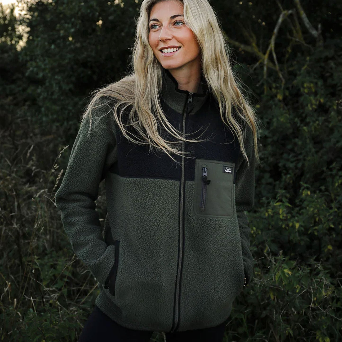 Bleubird Polar Full Zip Sherpa Pullover Fleece - Forest