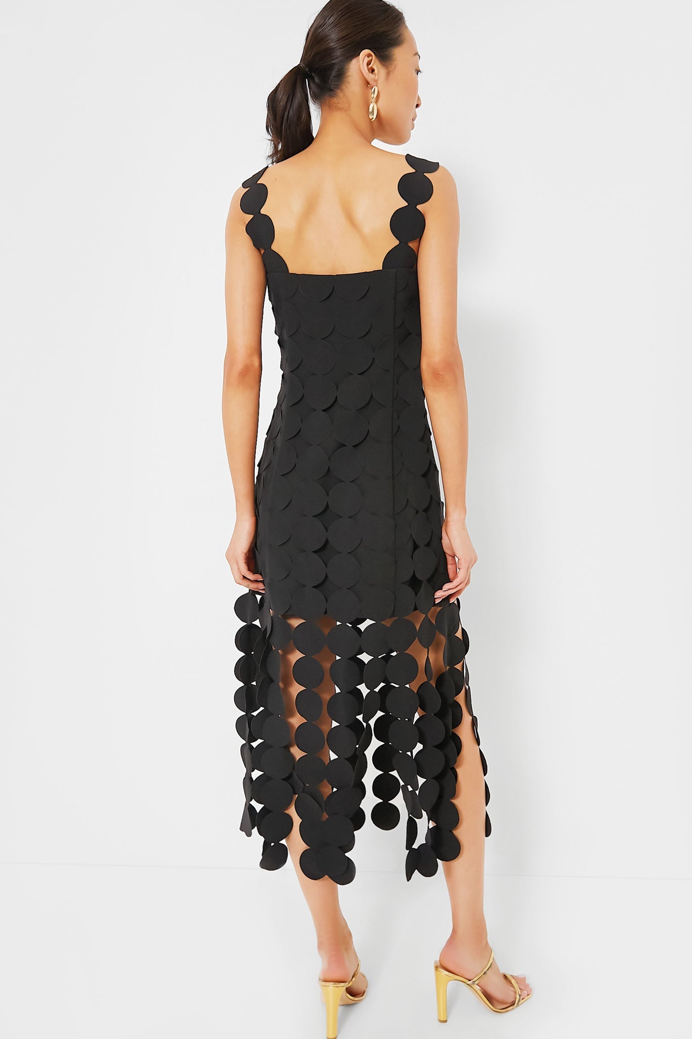 Black Multi Circle Mercedes Midi Dress