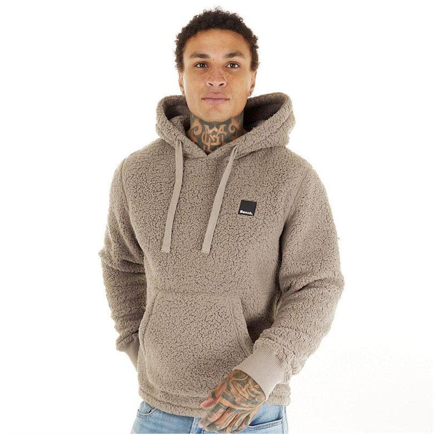 Bench Mens Jerry Borg Pullover Teddy Bear Fleece Hoodie
