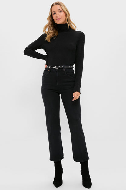Black Metallic Ellory Turtleneck