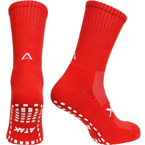 Atak Mens Shox Grip Non-Slip Football Socks Red