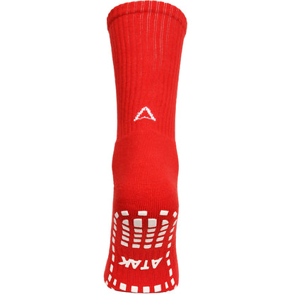 Atak Mens Shox Grip Non-Slip Football Socks Red