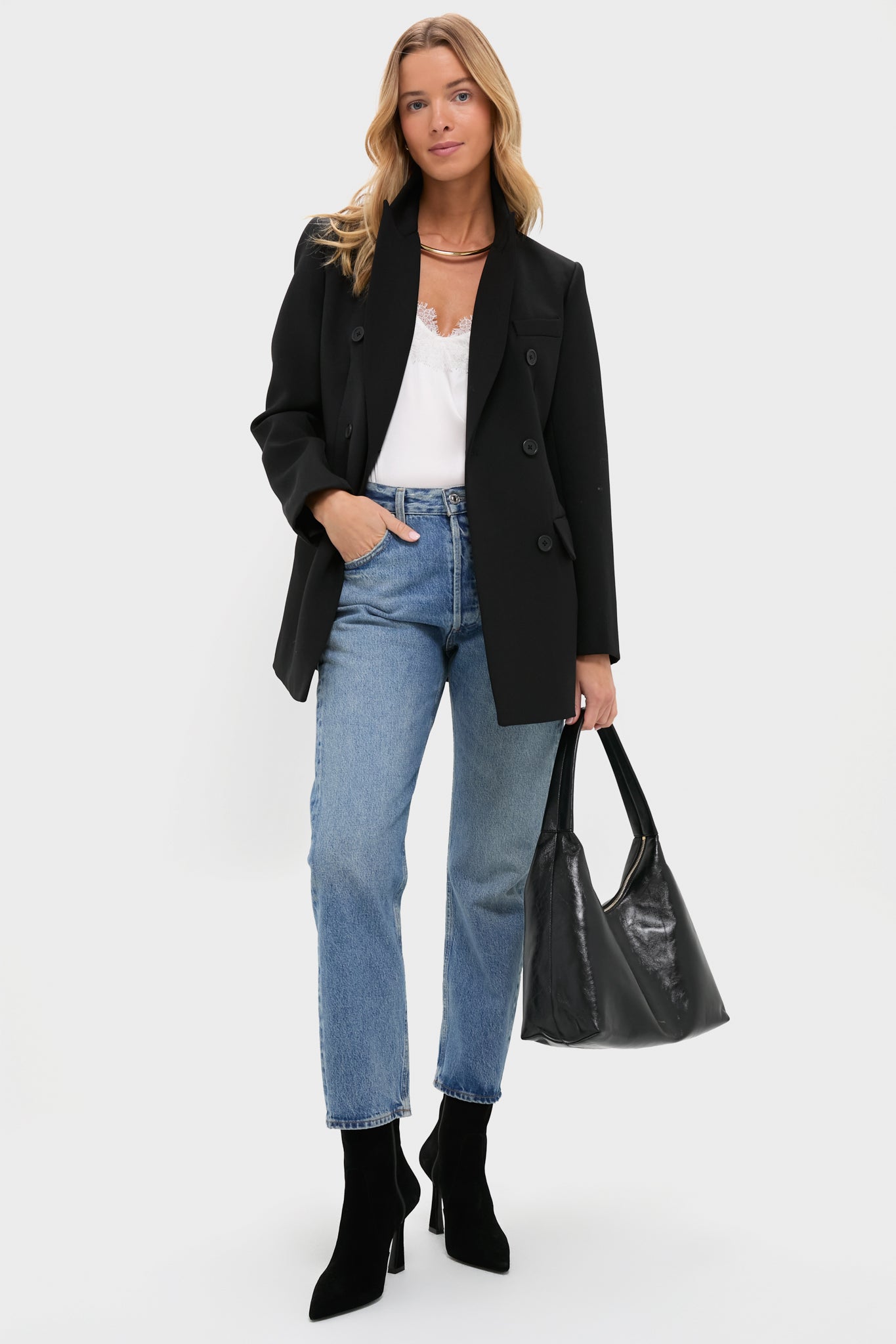 Black Sculpted Olivier Blazer