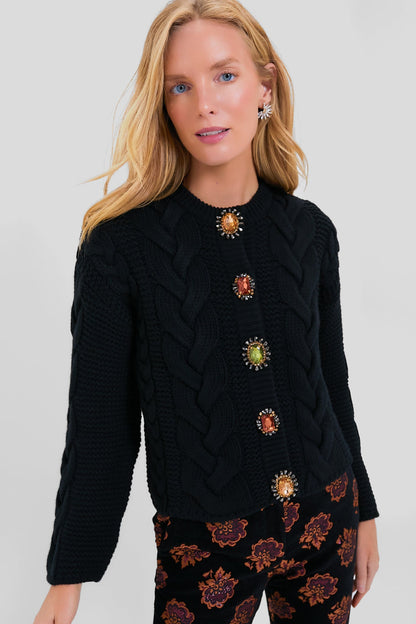 Black Portrait Cardigan